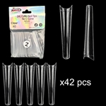 3XL COFFIN "No C Curve" Nail Tips CLEAR (REFILLS) #2