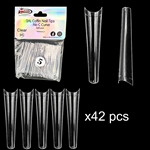 3XL COFFIN "No C Curve" Nail Tips CLEAR (REFILLS) #5