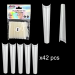 3XL COFFIN "No C Curve" Nail Tips NATURAL (REFILLS) #1