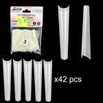 3XL COFFIN "No C Curve" Nail Tips NATURAL (REFILLS) #3