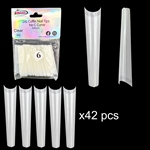 3XL COFFIN "No C Curve" Nail Tips NATURAL (REFILLS) #6