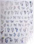BUTTERFLY Nail Stickers Silver AB # 119