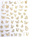 BUTTERFLY Nail Stickers Gold AB # 116
