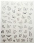 BUTTERFLY Nail Stickers Silver AB # 174