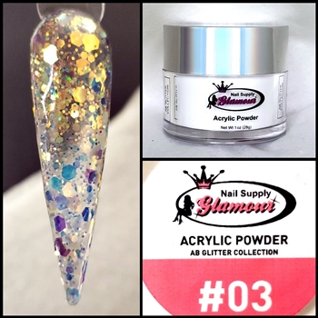 Glamour AB ACRYLIC GLITTER 1 oz #03