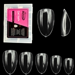 ALMOND SHORT Gel Nails / Full Cover Nail Tips ( Clear ) 120pcs