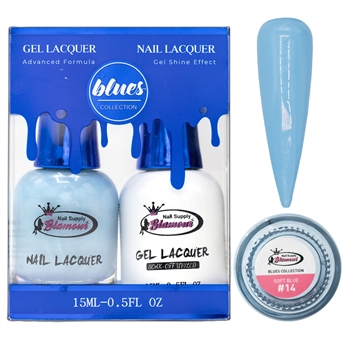 BLUES Gel Polish / Nail Lacquer DUO SOFT BLUE # 14