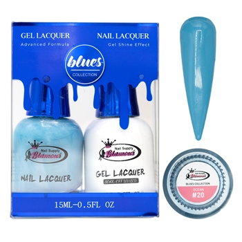 BLUES Gel Polish / Nail Lacquer DUO OCEAN # 20