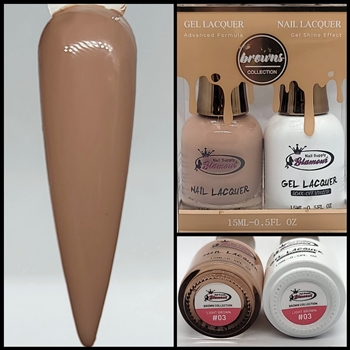 BROWNS Gel Polish / Nail Lacquer DUO LIGHT BROWN # 03