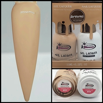 BROWNS Gel Polish / Nail Lacquer DUO WARNING TAN # 09