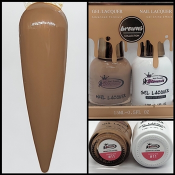 BROWNS Gel Polish / Nail Lacquer DUO CHOCOLATE # 11