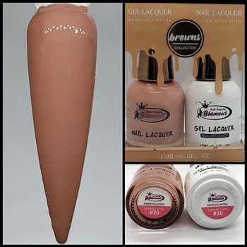 BROWNS Gel Polish / Nail Lacquer DUO CARAMEL LIGHT # 20