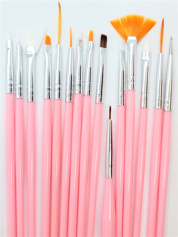 Long Handle Paint Brush, Set of 15 Art Brushes