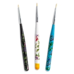 Flower Handle Nail Art Brush Set 3pcs