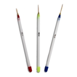 White Handle Nail Art Brush Set 3pc