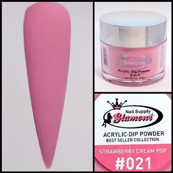 Glamour 2 in 1 Acrylic & Dip Powder STRAWBERRY CREAM POP 021 2oz