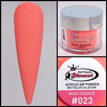 Glamour 2 in 1 Acrylic & Dip Powder WOW ORANGE 023 2oz