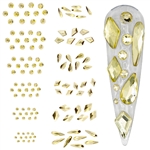 Clear Gold Crystal Shapes / Sizes Mix