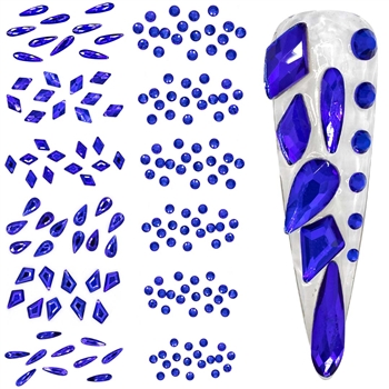 Blue Crystal Shapes / Sizes Mix