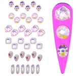Glamour Crystal Shapes Mix  ( Pink AB )
