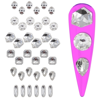 Glamour Crystal Shapes Mix  ( Clear )