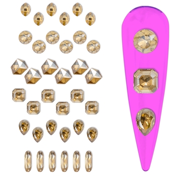 Glamour Crystal Shapes Mix  ( Lt Peach )