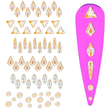 Glamour Crystal Shapes Mix  ( Yellow AB )