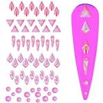 Glamour Crystal Shapes Mix  ( Pink AB )