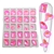 Hot Pink / Crystal Shapes / Diamonds / box / 25pcs