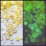 Crystals MIX SIZES GLOW in the DARK ( YELLOW AB ) 1440 pcs