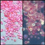 Crystals MIX SIZES GLOW in the DARK ( PINK AB ) 1440 pcs