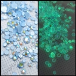 Crystals MIX SIZES GLOW in the DARK ( BLUE AB ) 1440 pcs