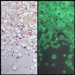 Crystals MIX SIZES GLOW in the DARK ( White AB ) 1440 pcs