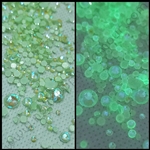 Crystals MIX SIZES GLOW in the DARK ( LIGHT GREEN AB ) 1440 pcs