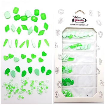 Glamour Crystal Shapes Mix  ( NEON GREEN )