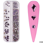 Purple Crystal Shapes / Sizes Mix / Purple Diamonds / Purple Rhinestones / Purple Charms 155