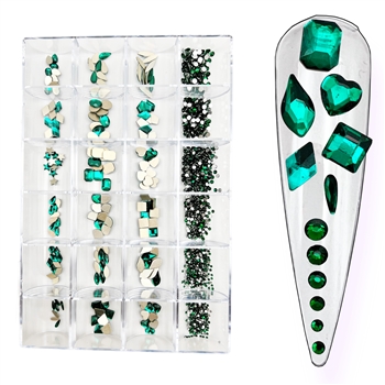 Crystal Box  & Shapes (Emerald Green)