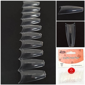 Coffin Nail Tips ( clear ) 50pcs Bag #6