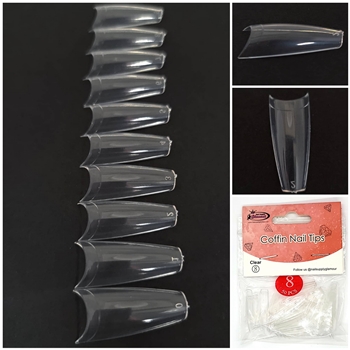 Coffin Nail Tips ( clear ) 50pcs Bag #8