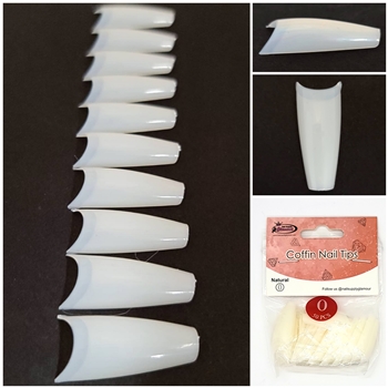 Coffin Nail Tips ( natural ) 50pcs Bag #0