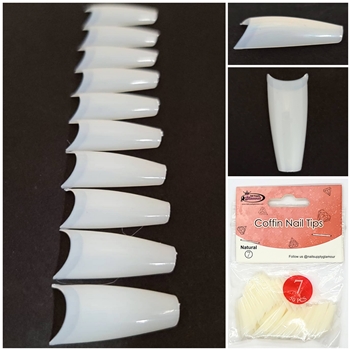 Coffin Nail Tips ( natural ) 50pcs Bag #7