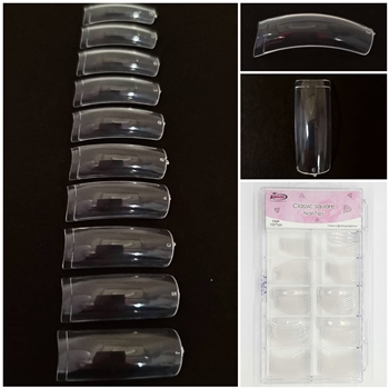 Classic Square Nail Tips ( clear ) 100pcs Box