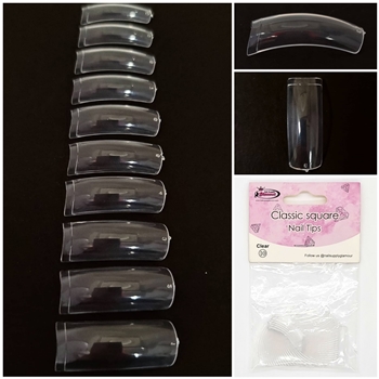 Classic Square Nail Tips ( clear ) 50pcs Bag #10