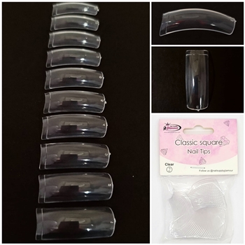 Classic Square Nail Tips ( clear ) 50pcs Bag #2