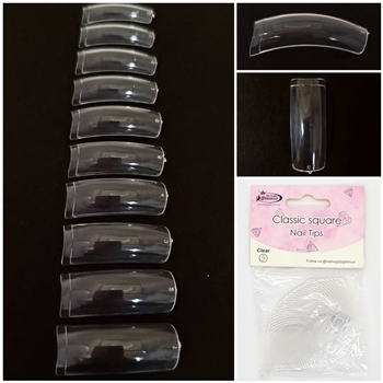 Classic Square Nail Tips ( clear ) 50pcs Bag #5