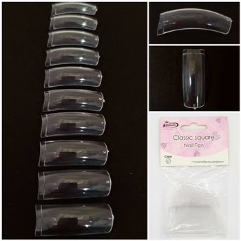 Classic Square Nail Tips ( clear ) 50pcs Bag #6