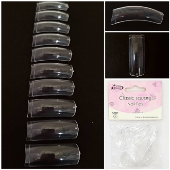 Classic Square Nail Tips ( clear ) 50pcs Bag #9