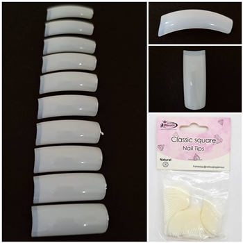 Classic Square Nail Tips ( natural ) 50pcs Bag #8