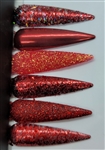 RED Chrome/Glitter set of 6 pcs #008