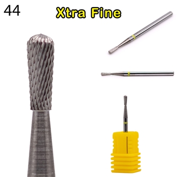 Drill Bit / CUTICLE CLEAN Pear SHAPE / Xtra Fine / SILVER / 1 pc  / DB44